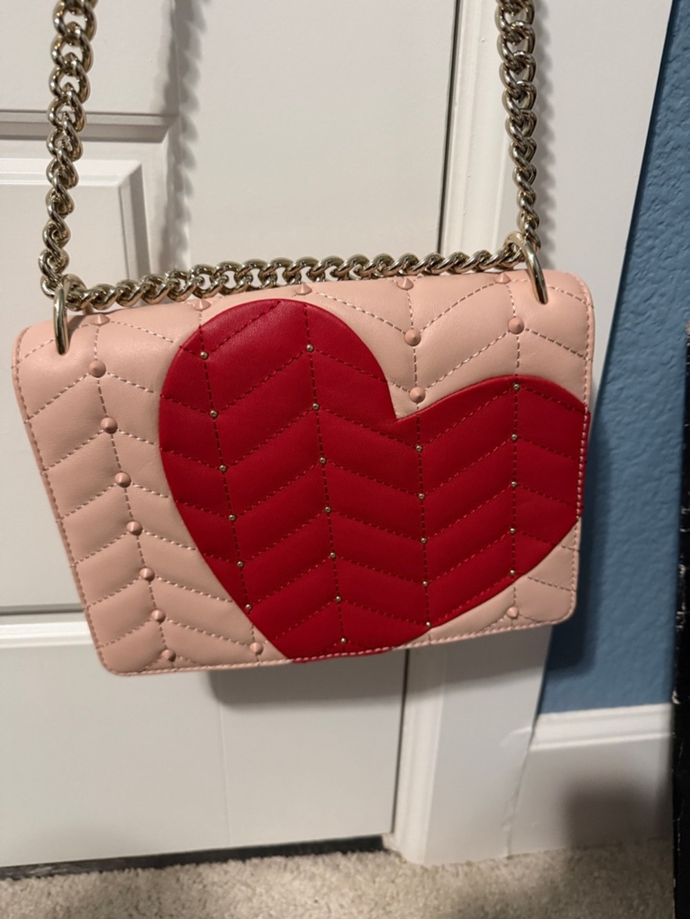 Kate Spade Pink Crossbody Bag with Red Heart (Reasonable Offers Welcome)